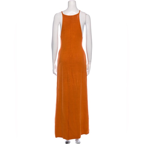 Cult Gaia orange remi tie-front knit maxi dress. - Picture 2 of 3